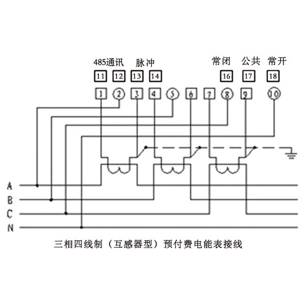 單相、三相電能表外形尺寸圖及接線圖